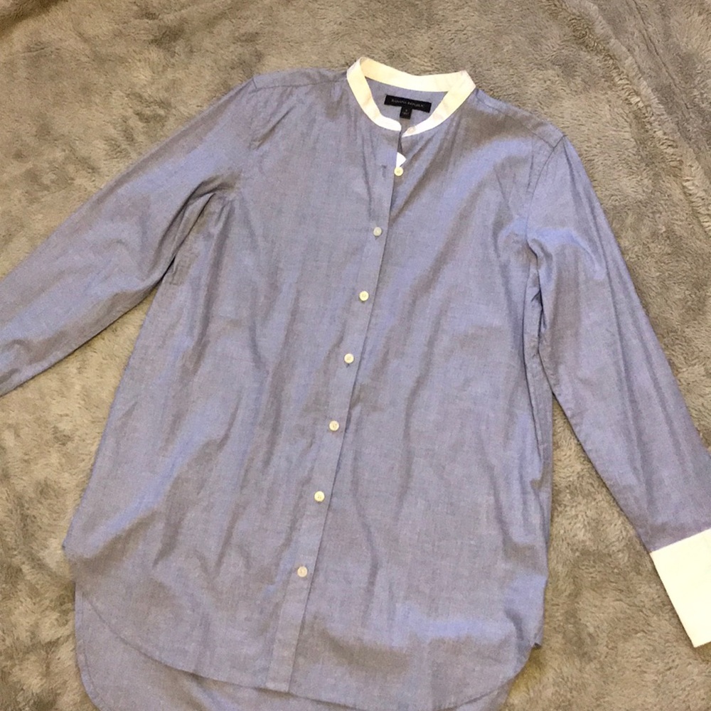 Blue button down shirt